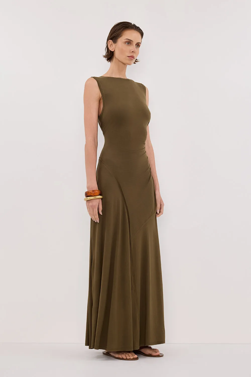 HADLEY OLIVE SLEEVELESS KNIT MAXI DRESS sold by Dissh product image thumbnail 3