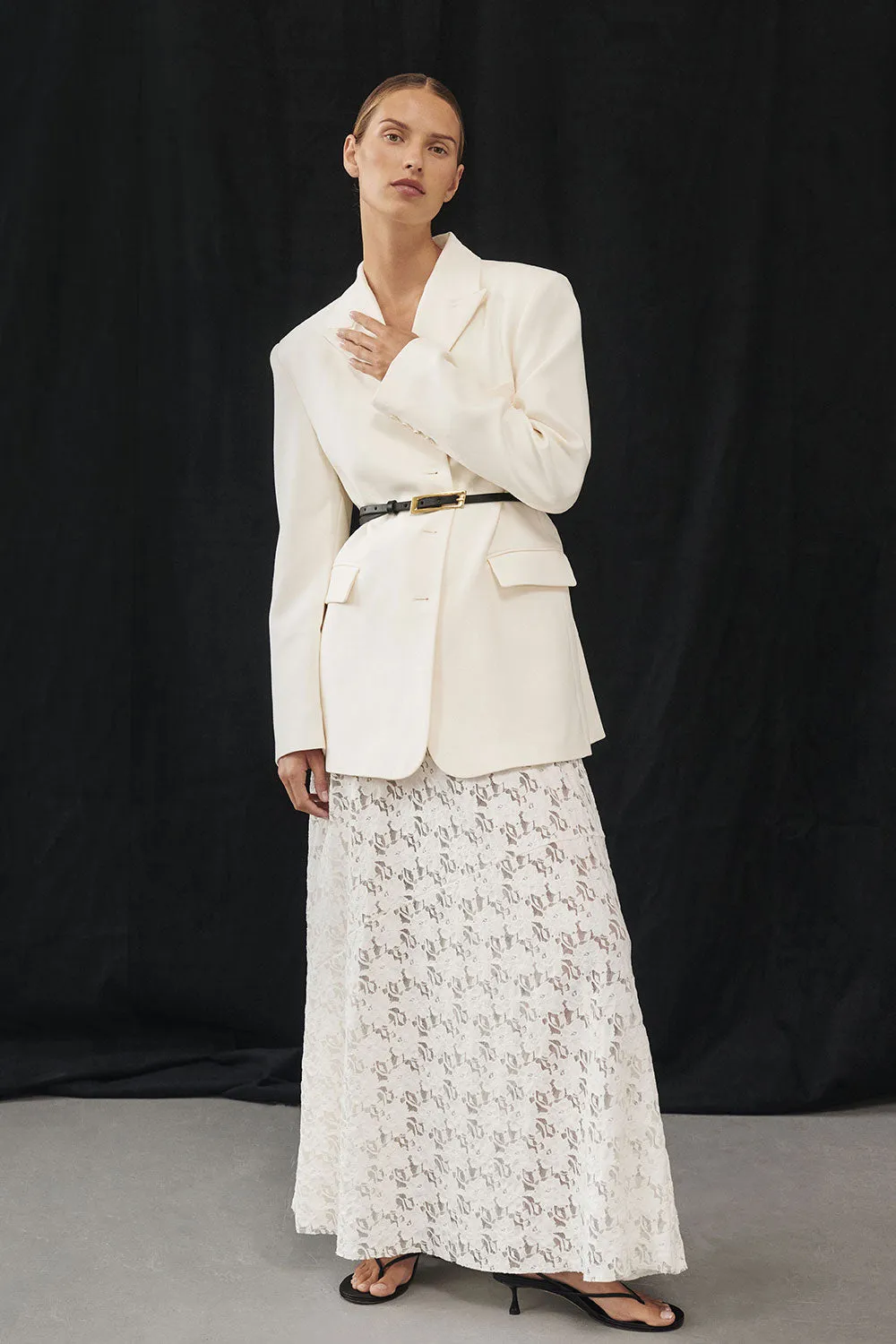 LOULA WHITE LACE SKIRT sold by Dissh