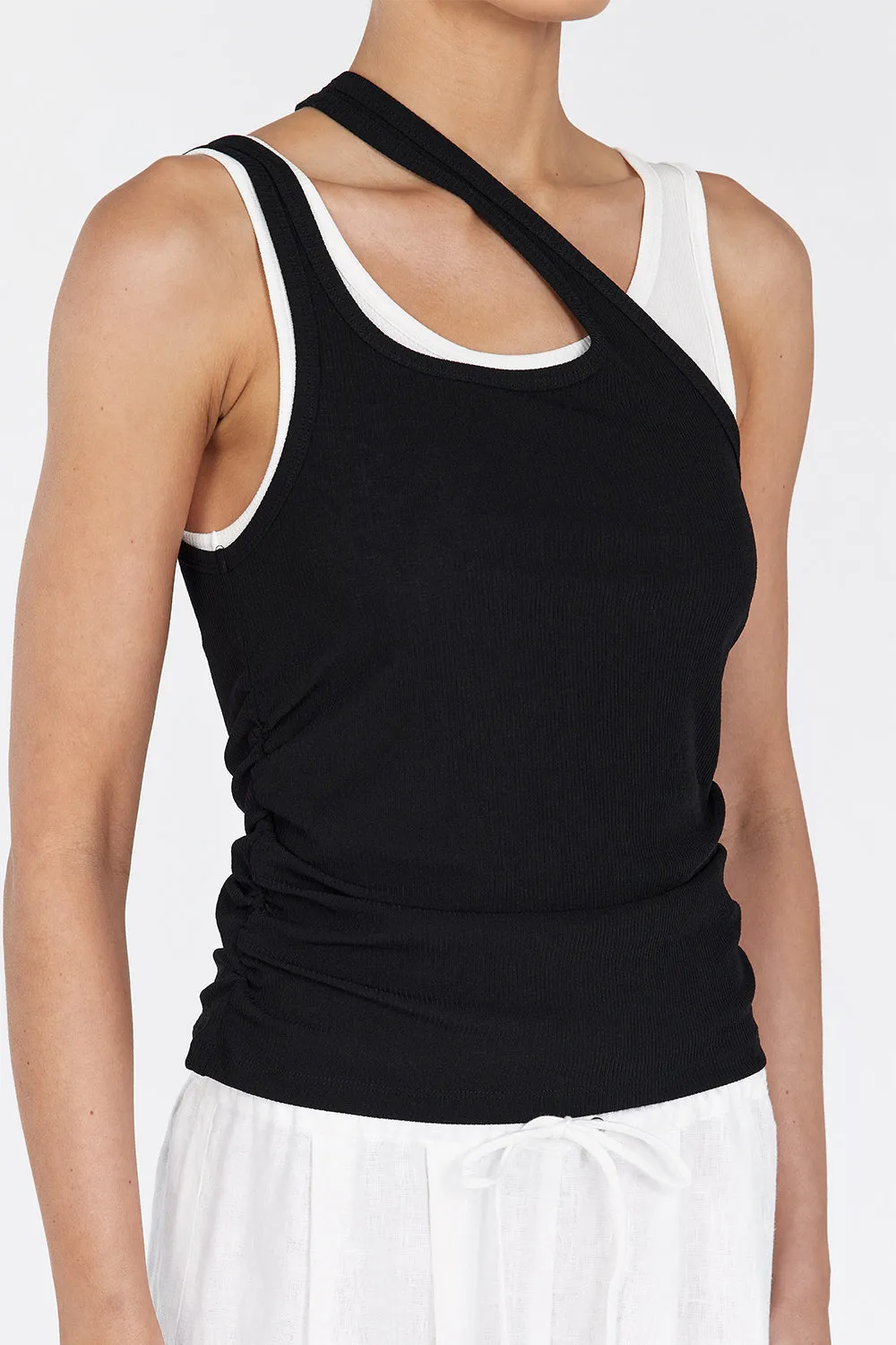 RENEE BLACK DOUBLE LAYER TANK sold by Dissh product image thumbnail 5