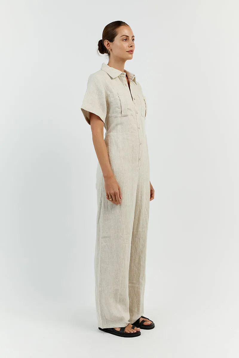 LILY NATURAL LINEN BOILER SUIT sold by Dissh product image thumbnail 3