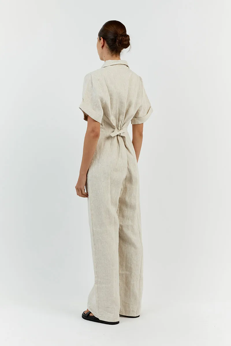 LILY NATURAL LINEN BOILER SUIT sold by Dissh product image thumbnail 4