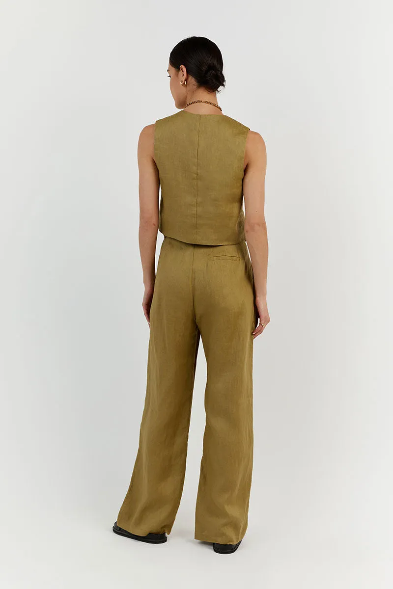 NORAH OLIVE LINEN PANT sold by Dissh product image thumbnail 4