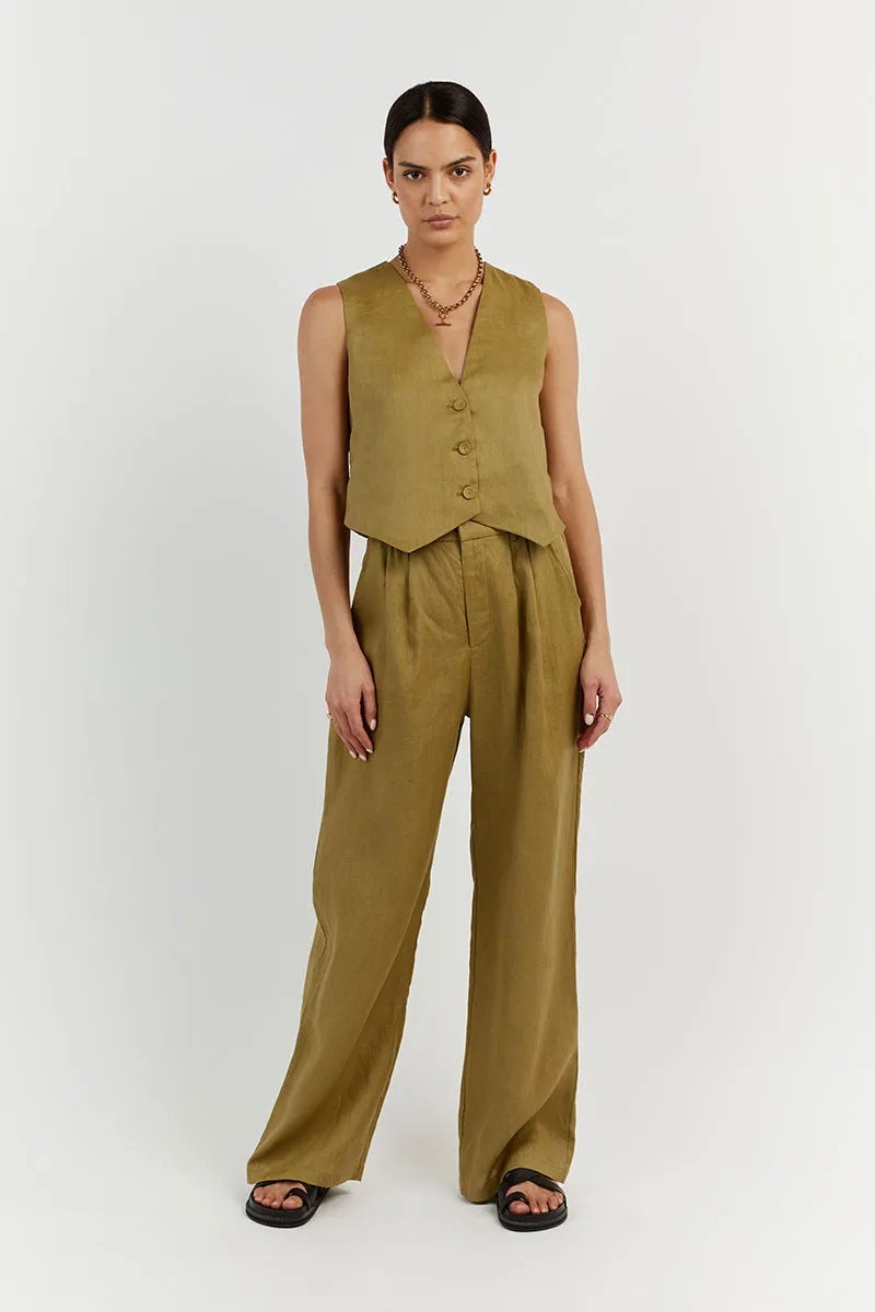 NORAH OLIVE LINEN PANT sold by Dissh product image thumbnail 2