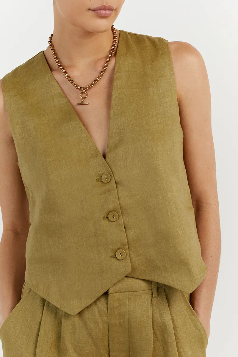 NORAH OLIVE LINEN PANT sold by Dissh product image thumbnail 5