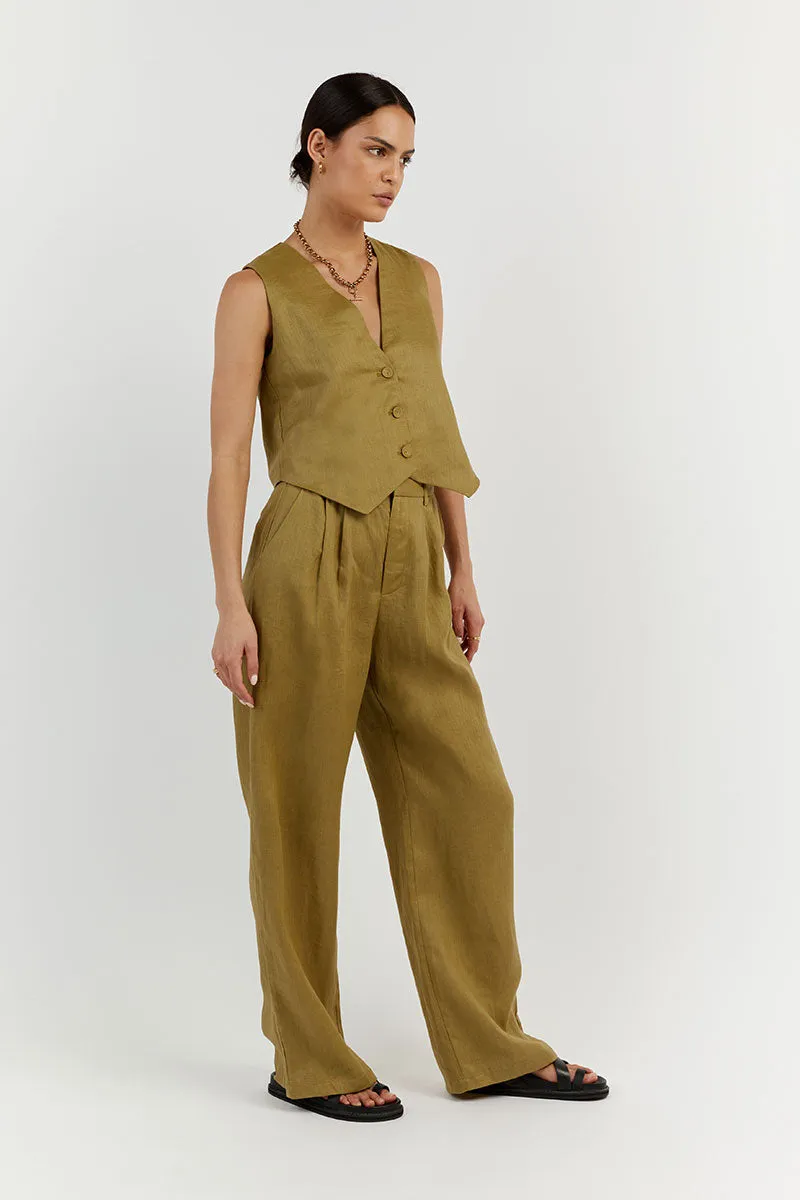 NORAH OLIVE LINEN PANT sold by Dissh product image thumbnail 3