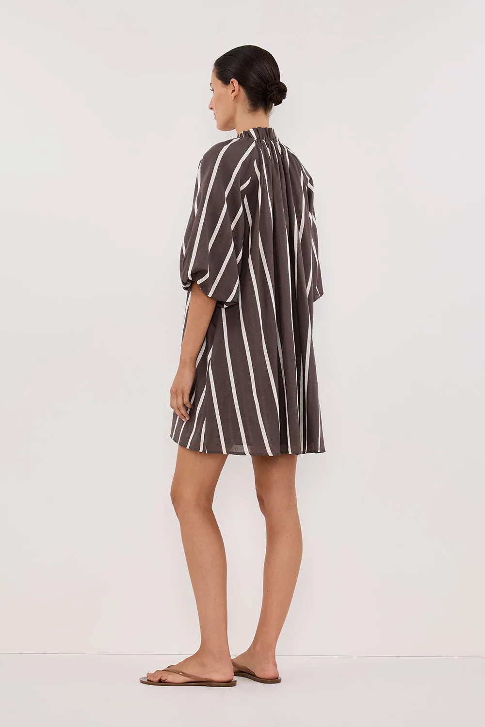 ELLIOT BITTER CHOC STRIPE SMOCK DRESS sold by Dissh product image thumbnail 4
