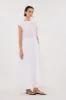 FLYNN WHITE LINEN BLEND MIDI DRESS sold by Dissh
