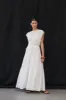 FLYNN WHITE LINEN BLEND MIDI DRESS sold by Dissh