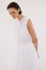 FLYNN WHITE LINEN BLEND MIDI DRESS sold by Dissh