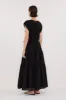 FLYNN BLACK LINEN BLEND MIDI DRESS sold by Dissh