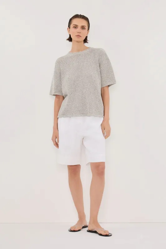 ERIN SILVER MARLE BOXY KNIT TEE sold by Dissh