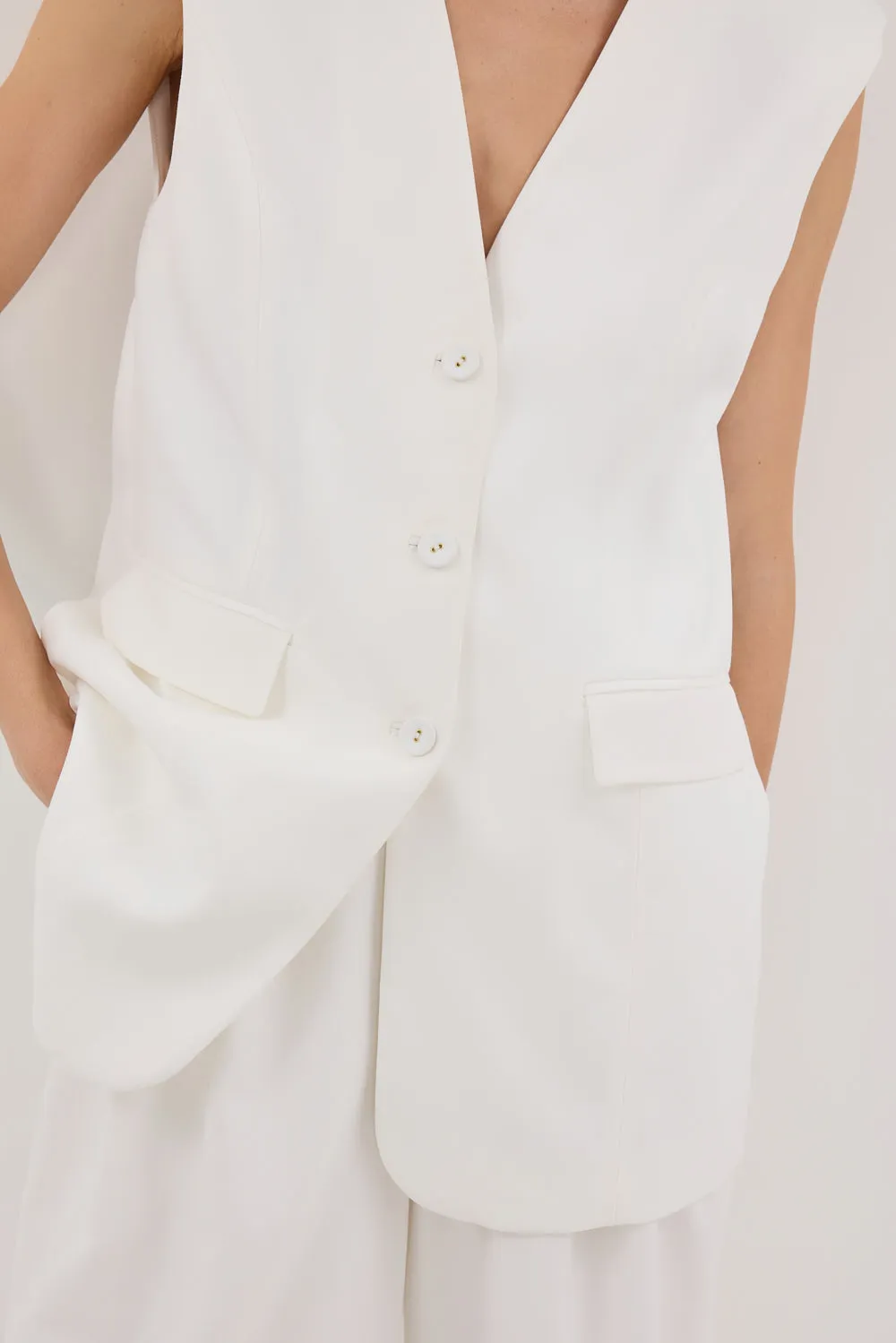 OLIVER WHITE OVERSIZED VEST sold by Dissh product image thumbnail 5