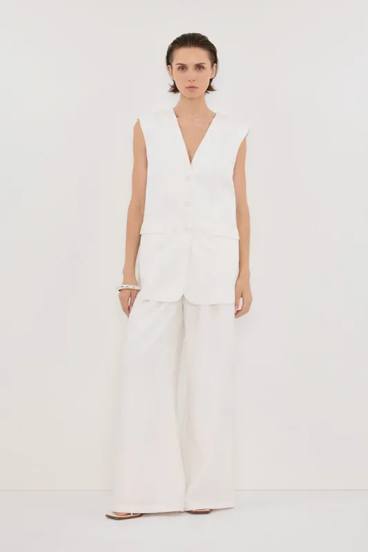 OLIVER WHITE OVERSIZED VEST sold by Dissh