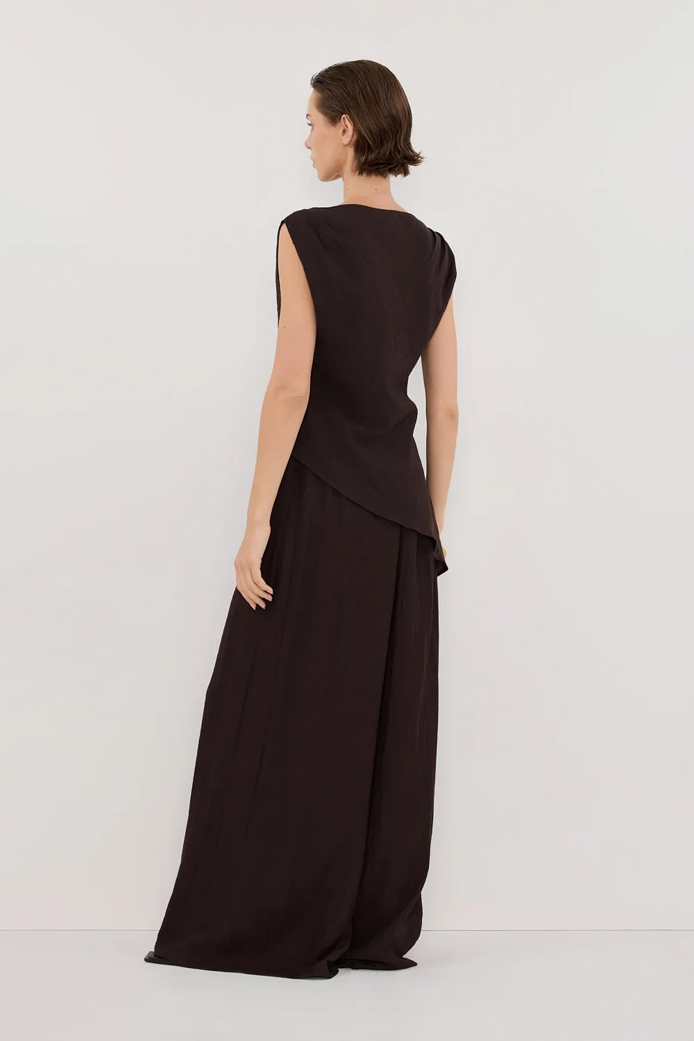 SHYLA BITTER CHOC ASYMMETRICAL TOP sold by Dissh product image thumbnail 5