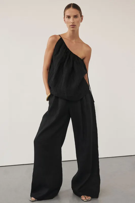 TAHITI BLACK ONE SHOULDER TOP sold by Dissh