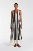 BEAU BLACK STRIPE HALTER MIDI DRESS sold by Dissh