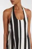 BEAU BLACK STRIPE HALTER MIDI DRESS sold by Dissh