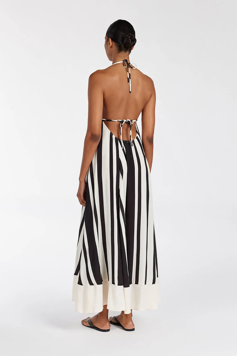 BEAU BLACK STRIPE HALTER MIDI DRESS sold by Dissh product image thumbnail 4
