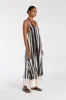 BEAU BLACK STRIPE HALTER MIDI DRESS sold by Dissh