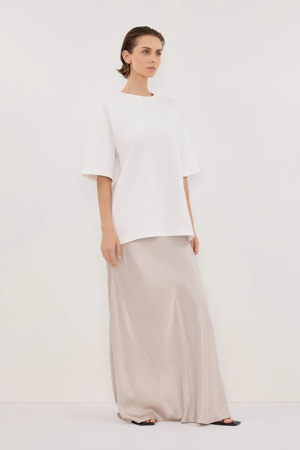 CHARLI CHALK SATIN MAXI SKIRT sold by Dissh product image thumbnail 3