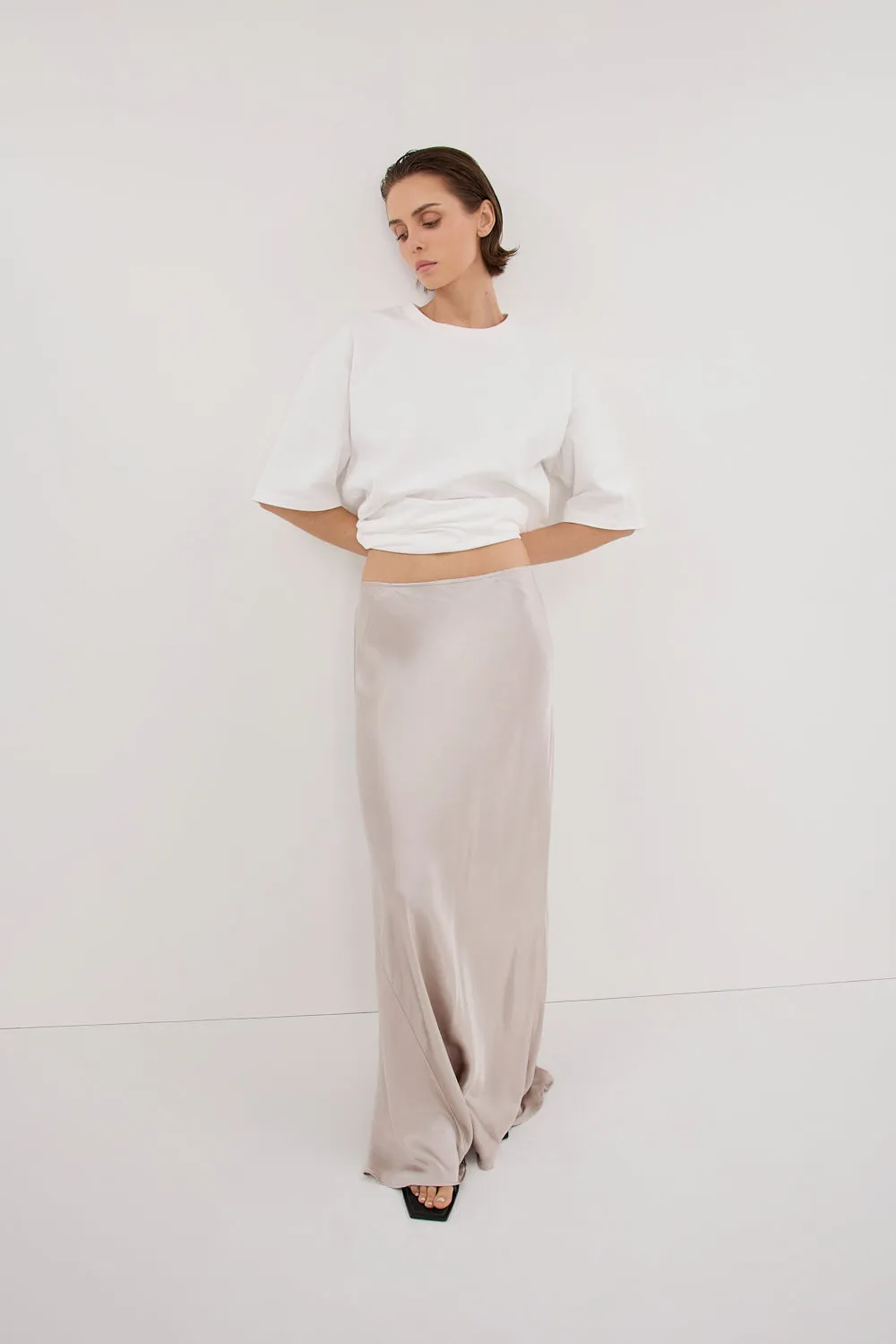 CHARLI CHALK SATIN MAXI SKIRT sold by Dissh product image thumbnail 2