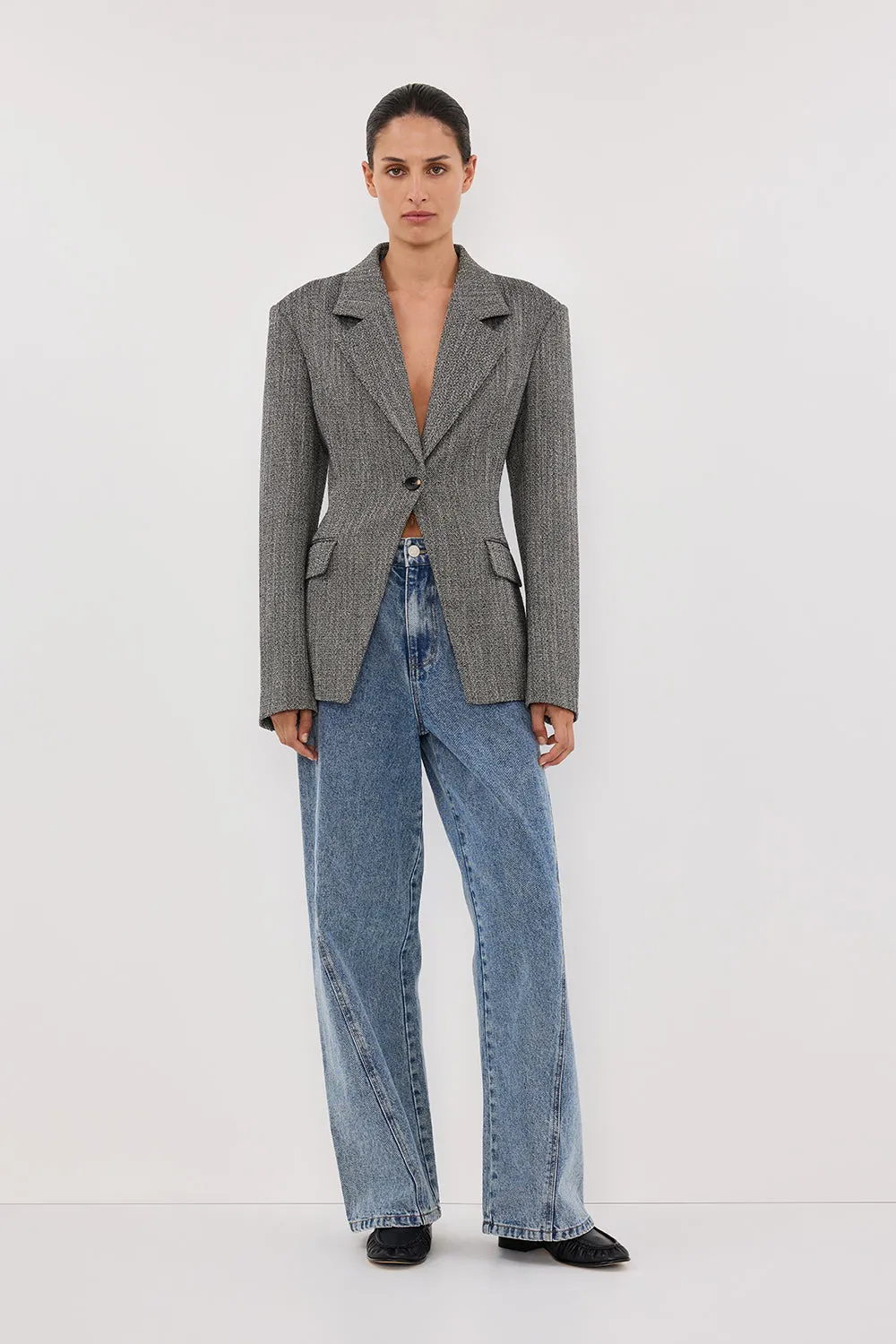 MERRITT CHARCOAL CINCHED BLAZER sold by Dissh product image thumbnail 2