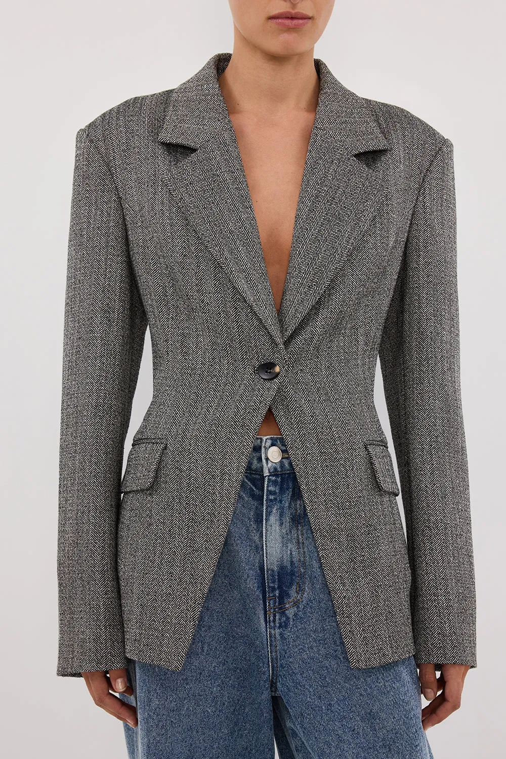 MERRITT CHARCOAL CINCHED BLAZER sold by Dissh product image thumbnail 4