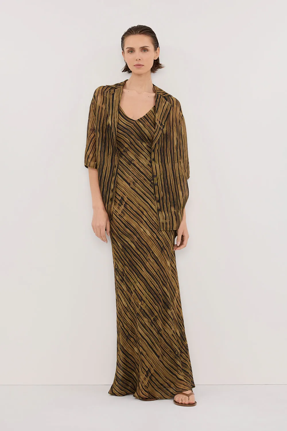 FLEUR DARK CHOCOLATE SHIRT sold by Dissh