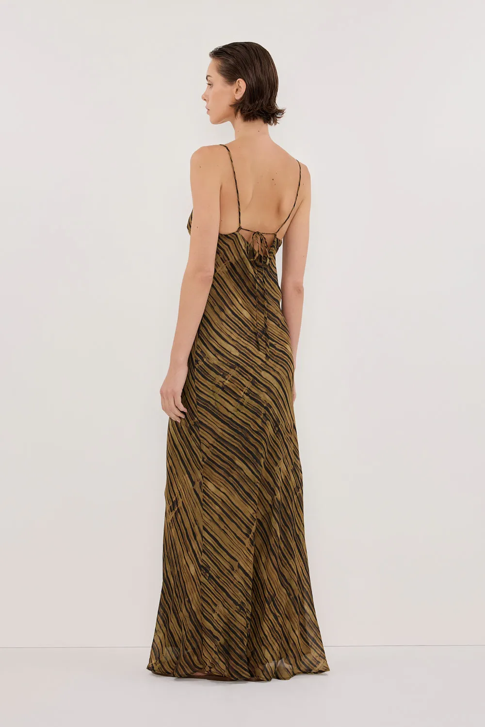 FLEUR DARK CHOCOLATE SLIP MIDI DRESS sold by Dissh product image thumbnail 4