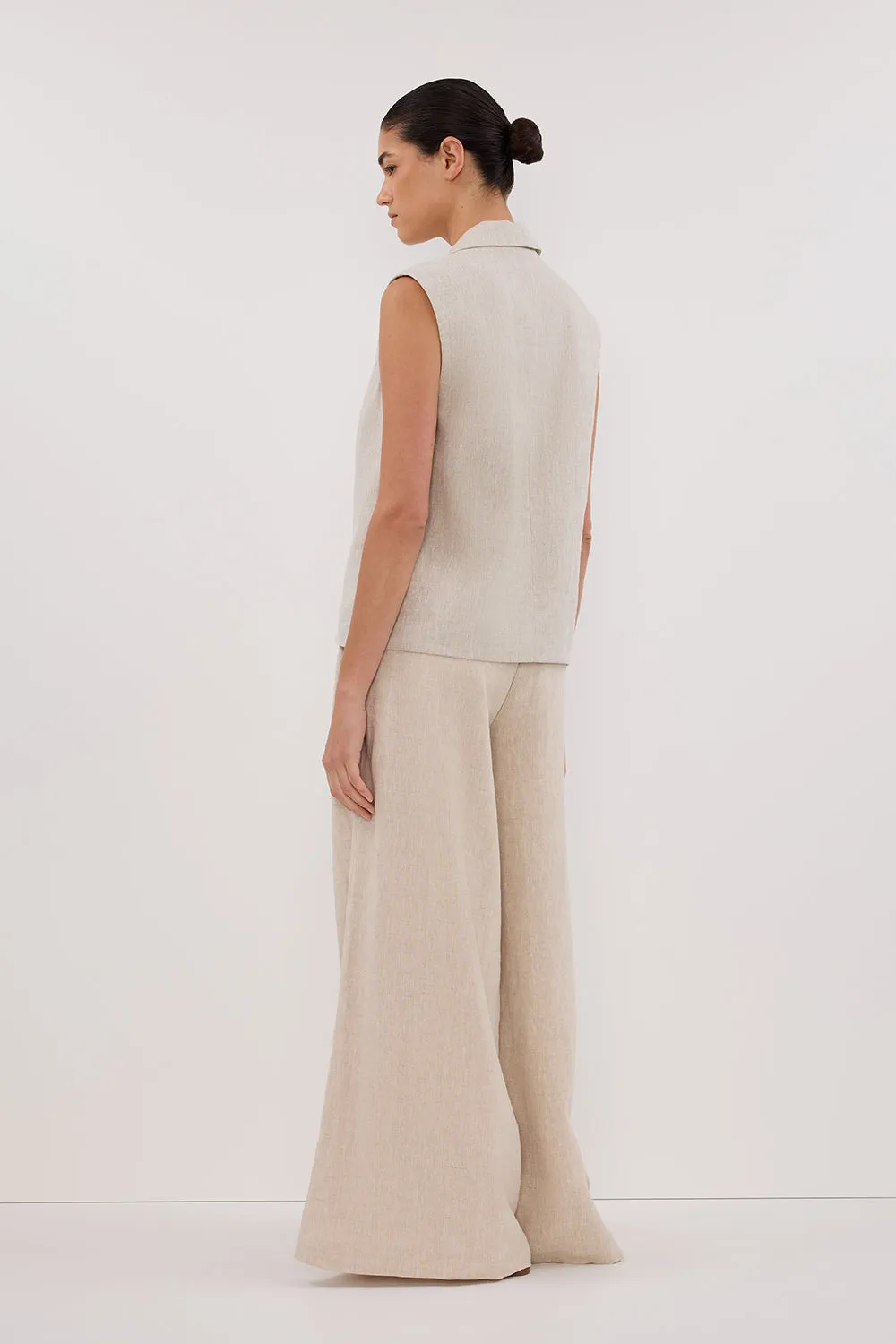 SELAH NATURAL LINEN SLEEVELESS VEST sold by Dissh product image thumbnail 4