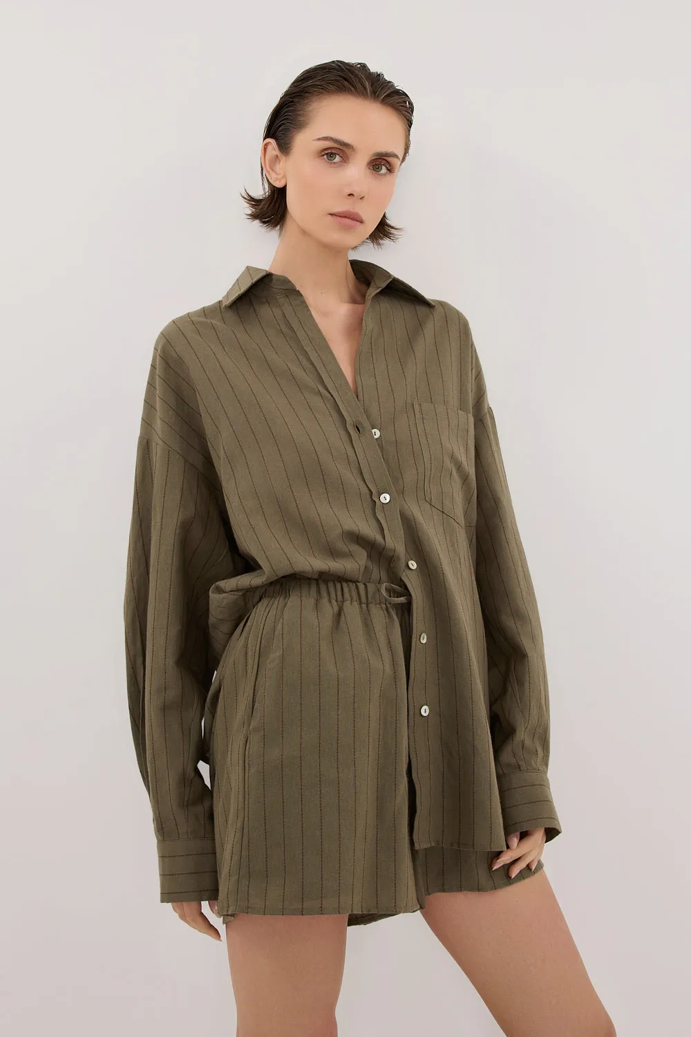 OLLIE MOSS STRIPE SHORT sold by Dissh