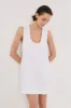 LOTUS WHITE LINEN MINI DRESS sold by Dissh