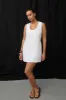 LOTUS WHITE LINEN MINI DRESS sold by Dissh