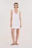 LOTUS WHITE LINEN MINI DRESS sold by Dissh