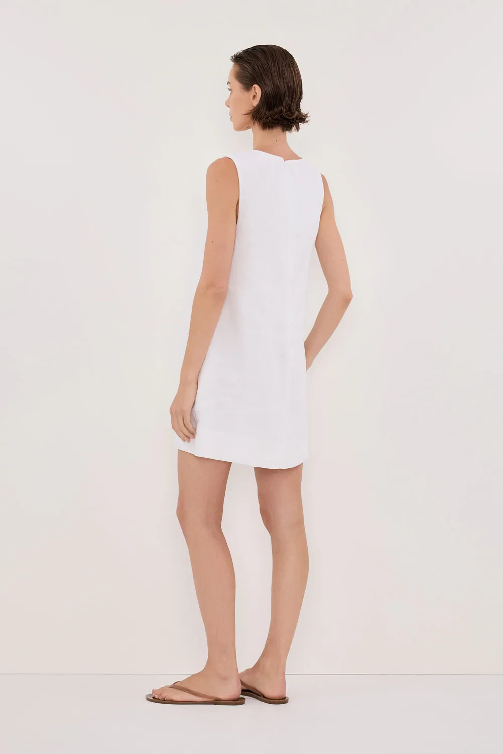 LOTUS WHITE LINEN MINI DRESS sold by Dissh product image thumbnail 5