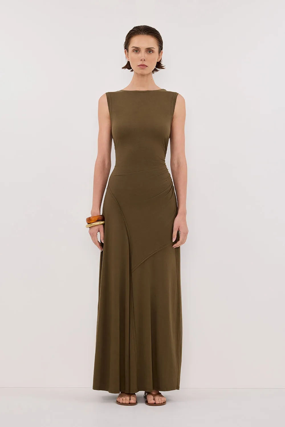 HADLEY OLIVE SLEEVELESS KNIT MAXI DRESS sold by Dissh product image thumbnail 3