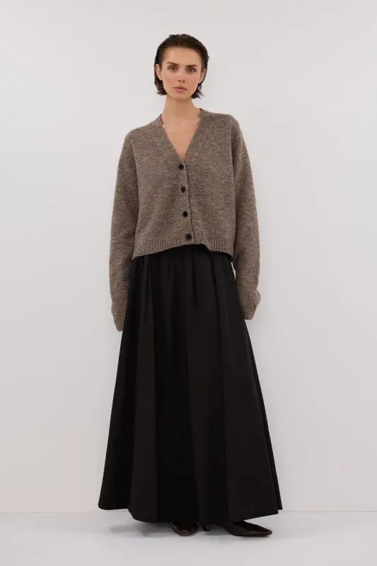 CONAGH BLACK POPLIN MIDI SKIRT sold by Dissh
