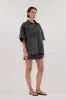 MASON WASHED BLACK BOXY DENIM SHIRT sold by Dissh