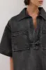 MASON WASHED BLACK BOXY DENIM SHIRT sold by Dissh