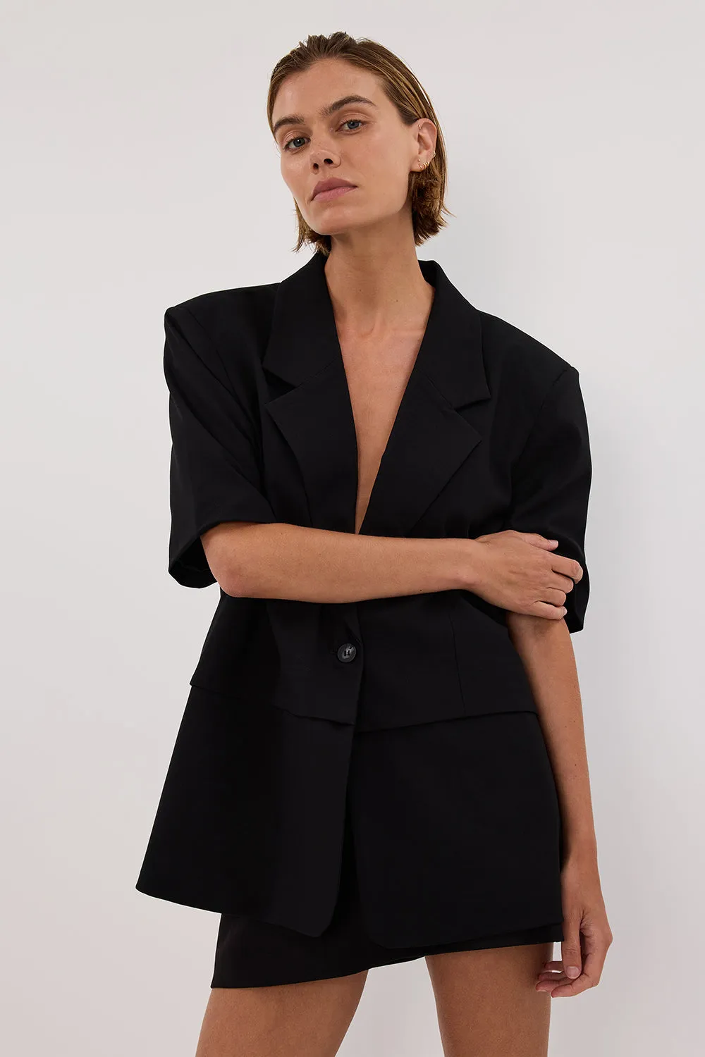 RITA BLACK SHORT SLEEVE BLAZER sold by Dissh product image thumbnail 2