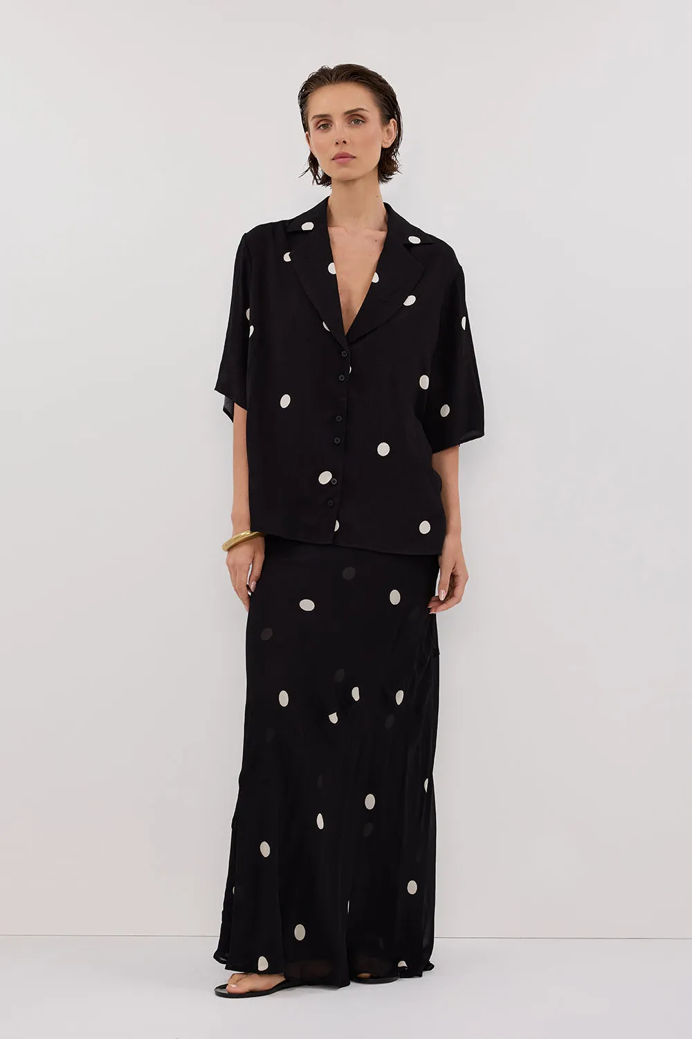 LAURA BLACK SPOT MIDI SKIRT sold by Dissh product image thumbnail 2