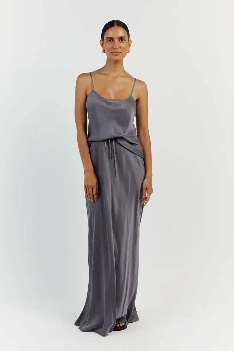 LAYLA CHARCOAL SILK CAMI sold by Dissh