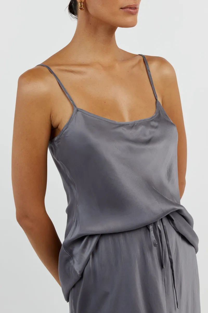 LAYLA CHARCOAL SILK CAMI sold by Dissh product image thumbnail 4