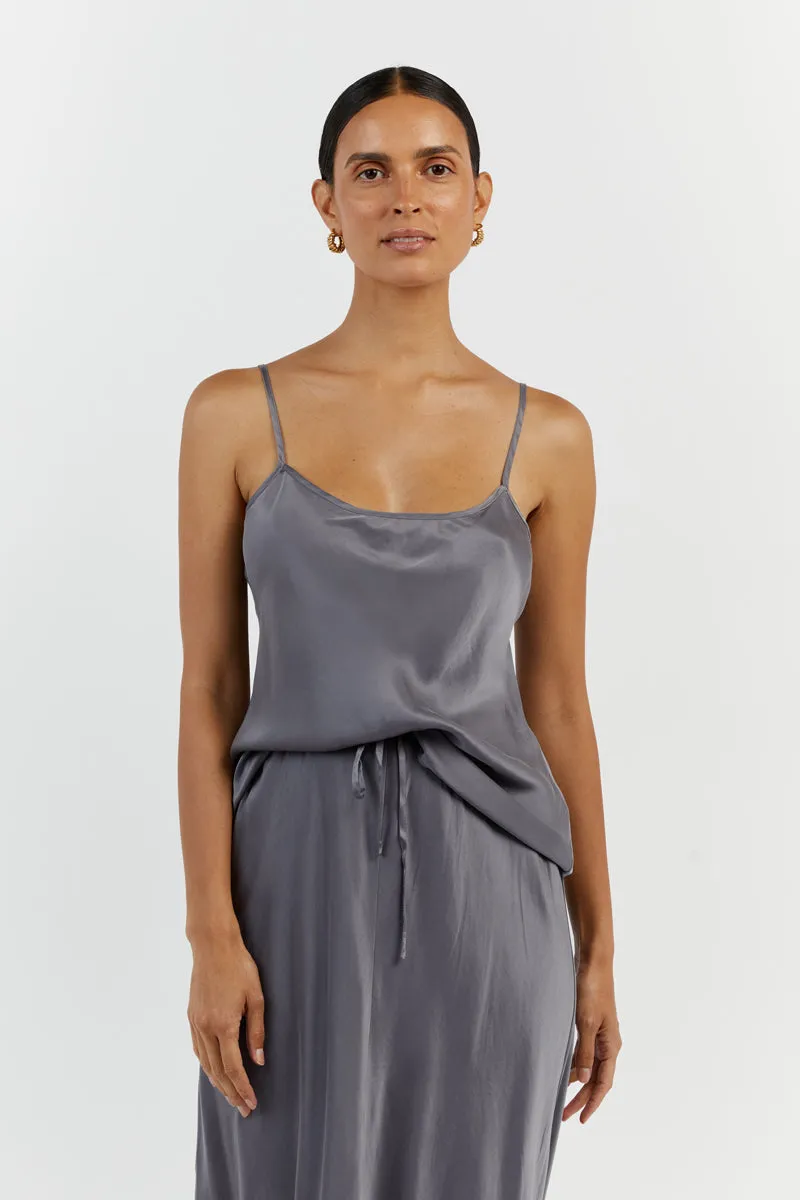 LAYLA CHARCOAL SILK CAMI sold by Dissh product image thumbnail 2