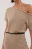 RICK NATURAL ASYM KNIT MIDI DRESS sold by Dissh