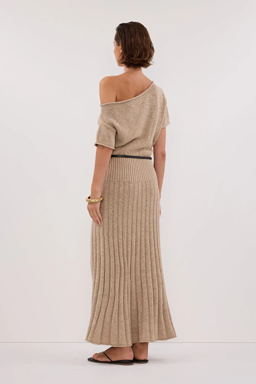 RICK NATURAL ASYM KNIT MIDI DRESS sold by Dissh product image thumbnail 4