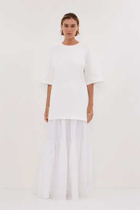 NOAH WHITE LONGLINE TEE sold by Dissh