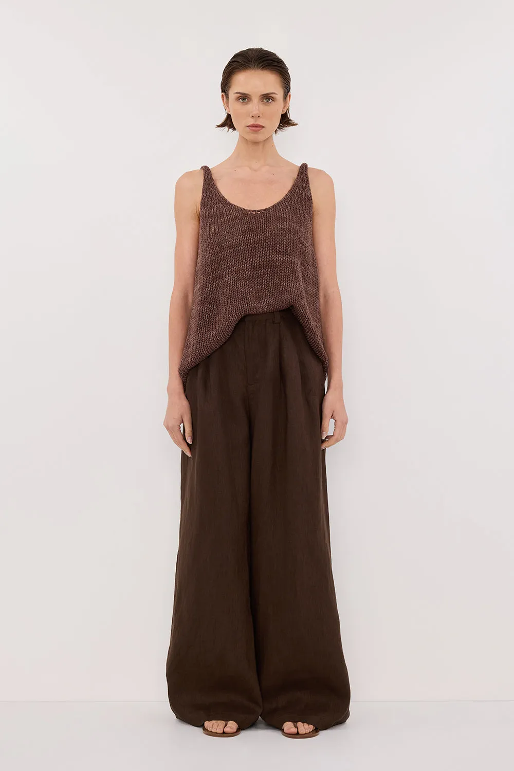 HEIDI CHOC MARLE SCOOP KNIT TANK sold by Dissh product image thumbnail 3