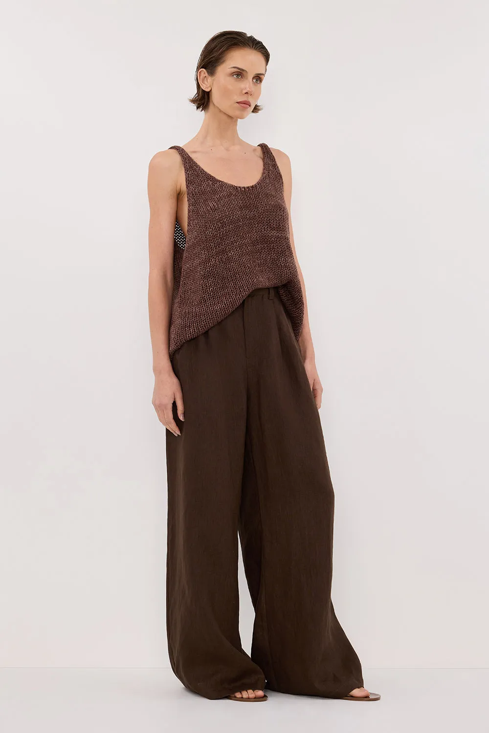HEIDI CHOC MARLE SCOOP KNIT TANK sold by Dissh product image thumbnail 5