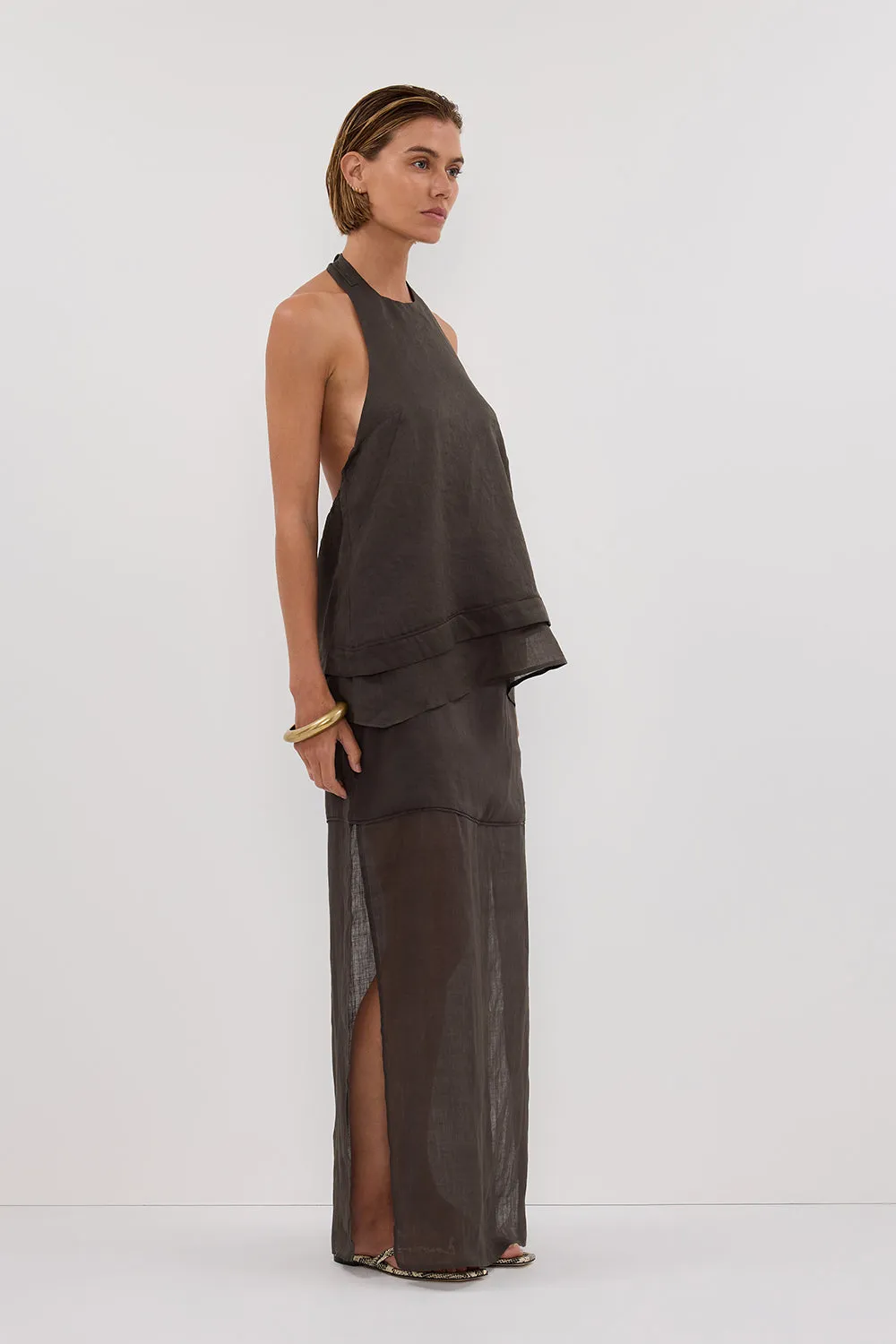 CARMEL PETROL RAMIE HALTER TOP sold by Dissh product image thumbnail 3